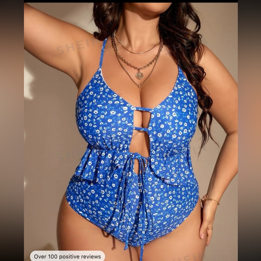 SHEIN floral one piece swimsuit
